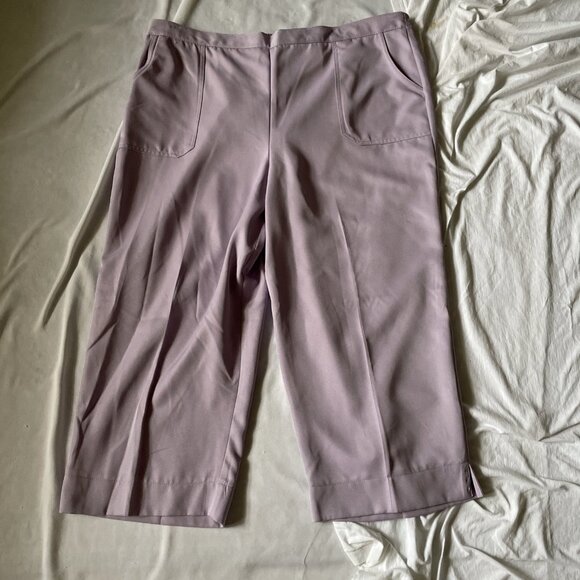 Alfred Dunner Womens Size 16 Lilac Polyester Capri Pants With Pockets & Stud Det - Picture 1 of 9